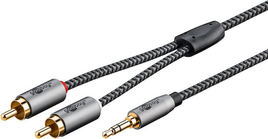 Goobay Καλώδιο 3.5mm male - 2x RCA male Γκρι 1m (65285) - Image 4
