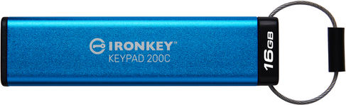 Kingston IronKey Keypad 200C 16GB USB 3.2 Stick με σύνδεση USB-C Μπλε - Image 3