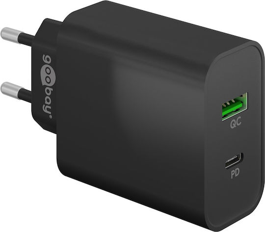Goobay Φορτιστής Χωρίς Καλώδιο με Θύρα USB-A και Θύρα USB-C 45W Power Delivery Μαύρος (65411) - Image 2