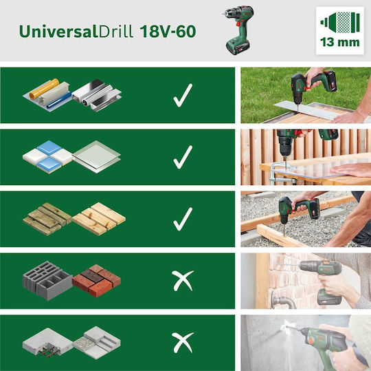 Bosch UniversalDrill 18V-60 Δραπανοκατσάβιδο Μπαταρίας Solo Brushless 18V 06039D7000 - Image 10