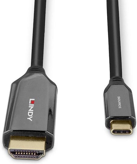 Lindy Cable HDMI male - USB-C male 1m Μαύρο 43367 - Image 2