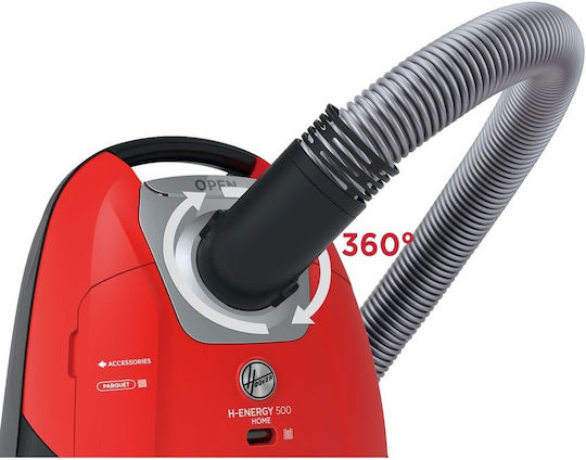 Hoover H-Energy 500 HE510HM 011 Ηλεκτρική Σκούπα 700W με Σακούλα 3.5lt Κόκκινη - Image 10