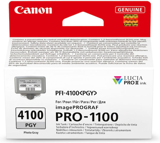 Canon PFI-4100 Γνήσιο Μελάνι Εκτυπωτή InkJet Photo Γκρι (6784C001) - Image 2