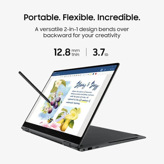 Samsung Book5 Pro 360 Copilot+ 16" OLED (Ultra 7-256V/16GB/1TB SSD/W11 Home) Gray (US Keyboard) - Image 7