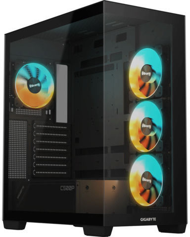 Gigabyte C500 Panoramic Stealth Gaming Midi Tower Κουτί Υπολογιστή με Πλαϊνό Παράθυρο και RGB Φωτισμό Black