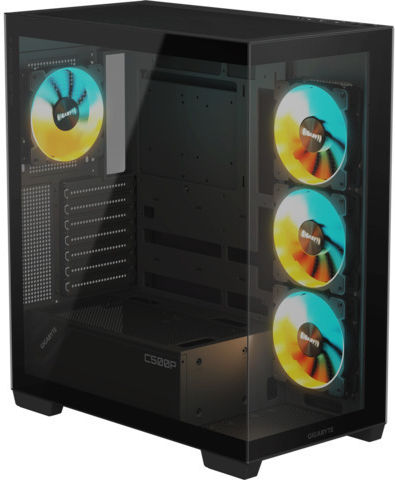 Gigabyte C500 Panoramic Stealth Gaming Midi Tower Κουτί Υπολογιστή με Πλαϊνό Παράθυρο και RGB Φωτισμό Black - Image 4