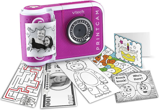 Vtech Kidizoom Print Compact Φωτογραφική Μηχανή 2MP με Οθόνη 2.4" και Ανάλυση Video 320 x 240 pixels Θερμικής Εκτύπωσης Ροζ - Image 2
