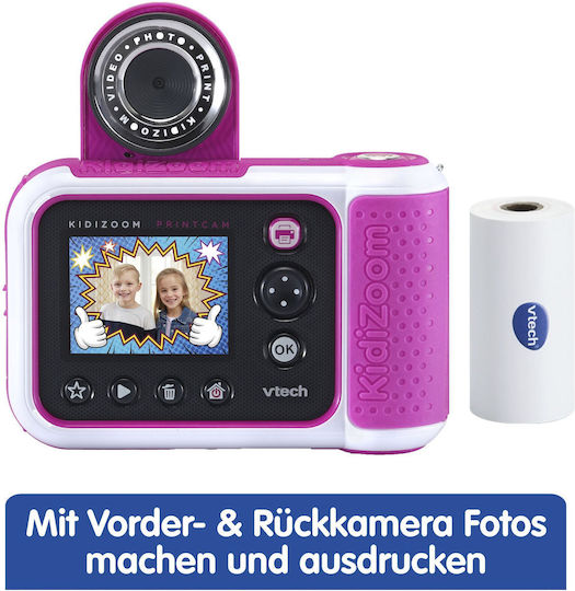 Vtech Kidizoom Print Compact Φωτογραφική Μηχανή 2MP με Οθόνη 2.4" και Ανάλυση Video 320 x 240 pixels Θερμικής Εκτύπωσης Ροζ - Image 3