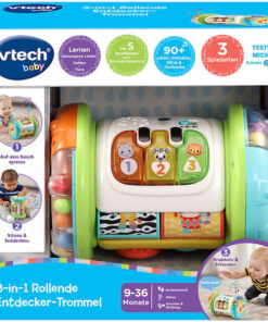 Vtech Μουσικό Όργανο 3 In 1 Rolling Explorer Drum με Μουσική για 9+ Μηνών 80-562604