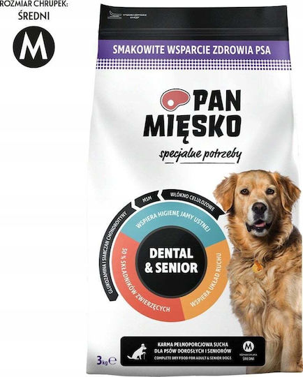 Pan Miesko 3kg Ξηρά Τροφή χωρίς Σιτηρά & Γλουτένη για Ηλικιωμένους Σκύλους με Κρέας