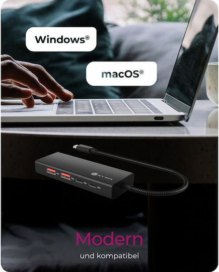 Icy Box USB 3.2 Hub 5 Θυρών με σύνδεση USB-C (IB-HUB1436-CPD) - Image 2