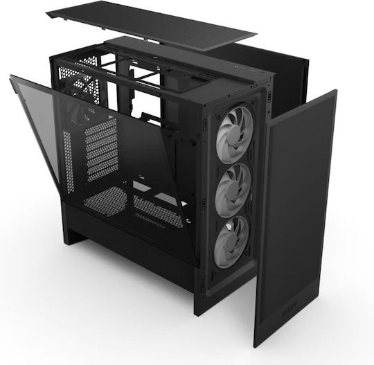 NZXT H5 (2024) Flow Midi Tower Κουτί Υπολογιστή με Πλαϊνό Παράθυρο και RGB Φωτισμό Μαύρο - Image 3