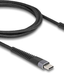 Alternative view of DeLock Braided USB 2.0 Cable USB-C male - USB-C 60W Μαύρο 1m (81124)