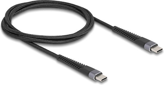 DeLock Braided USB 2.0 Cable USB-C male - USB-C 60W Μαύρο 1m (81124) - Image 2