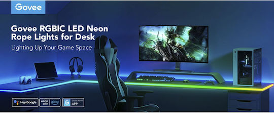 Govee Αδιάβροχη Smart Ταινία LED Wi-Fi 220V RGB Φως 2m Neon Flex με Τροφοδοτικό H61C2 - Image 7