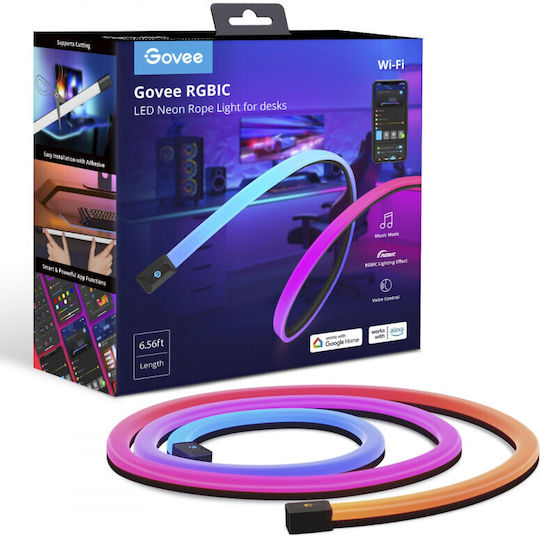 Govee Αδιάβροχη Smart Ταινία LED Wi-Fi 220V RGB Φως 2m Neon Flex με Τροφοδοτικό H61C2 - Image 2