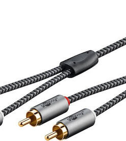 Alternative view of Goobay Cable 2x RCA male - 2x RCA male 5m 65295