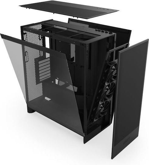 NZXT H7 Flow Midi Tower Κουτί Υπολογιστή με Πλαϊνό Παράθυρο Μαύρο - Image 4