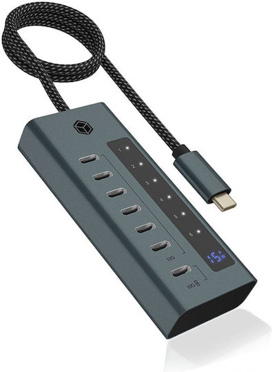 Icy Box USB 3.2 Hub 7 Θυρών με σύνδεση USB-C Μπλε (IB-HUB1457-C31) - Image 3