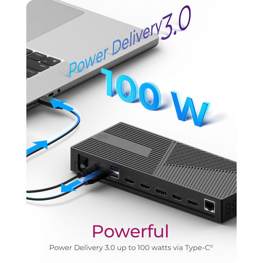 Icy Box USB-C Docking Station με HDMI/DisplayPort 4K PD Ethernet Μαύρο (IB-DK2246AC) - Image 6