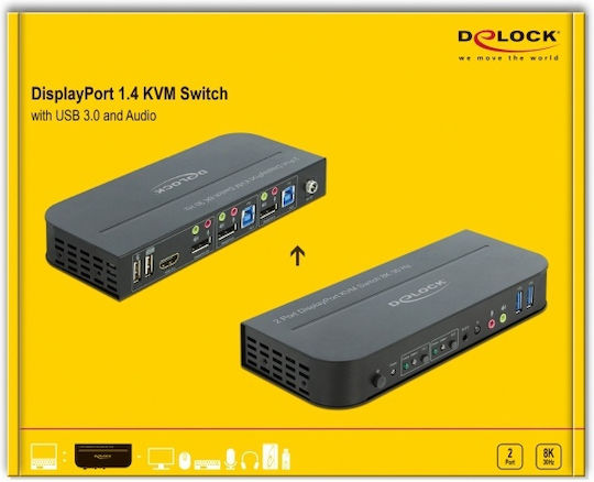 DeLock DisplayPort 1.2 KVM Switch 8K 30 Hz with USB 3.2 Gen 1 - Image 4
