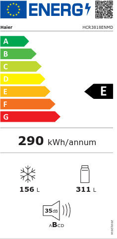 Haier Ψυγείο Ντουλάπα 467lt NoFrost Υ181.5xΠ83.3xΒ65εκ. Inox HCR3818ENMD - Image 2