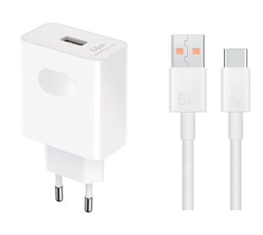 Honor Φορτιστής με Θύρα USB-A 66W SuperCharge Λευκός (HN-110600E00)