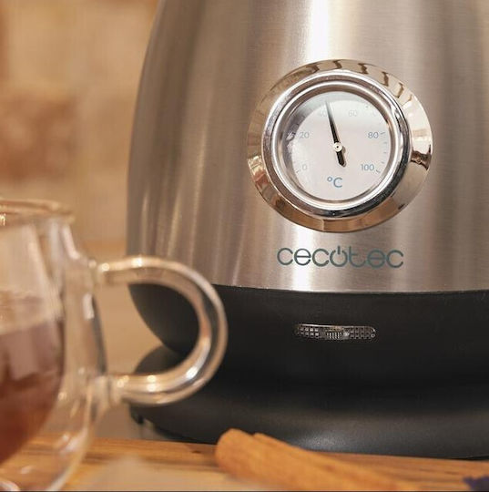 Cecotec Thermosense 620 Retro Steel Βραστήρας 1.7lt 2200W Ασημί - Image 2