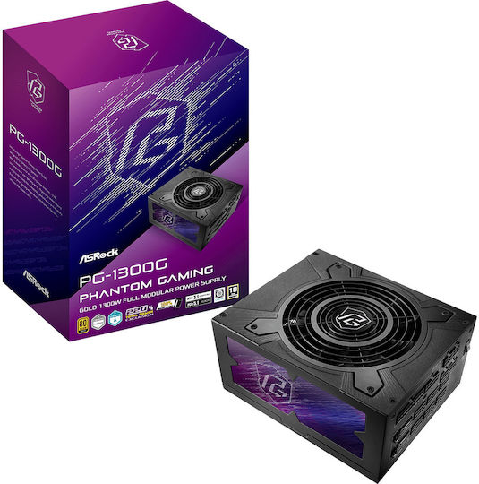 ASRock Phantom Gaming PG-1300G 1300W Μαύρο Τροφοδοτικό Υπολογιστή Full Modular 80 Plus Gold