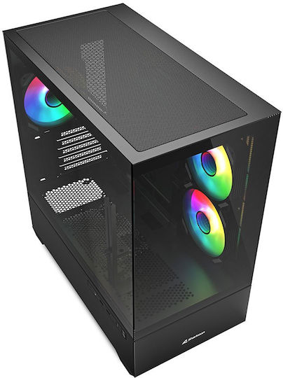 Sharkoon MK6 RGB Micro Tower Κουτί Υπολογιστή με Πλαϊνό Παράθυρο Μαύρο - Image 3
