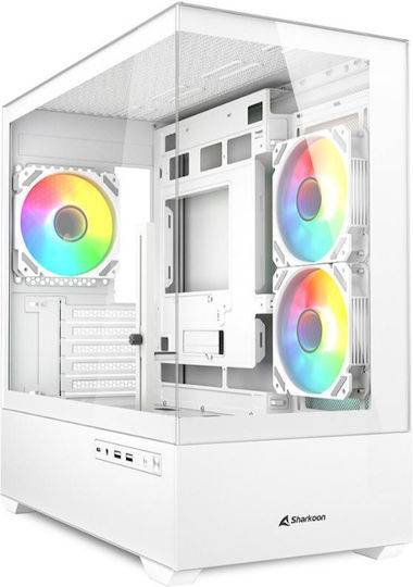 Sharkoon MK6 RGB Micro Tower Κουτί Υπολογιστή με Πλαϊνό Παράθυρο Λευκό