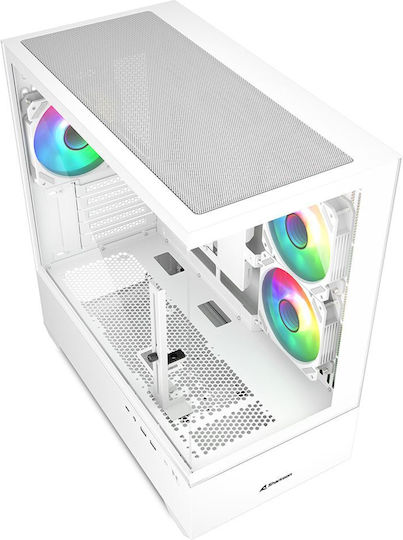 Sharkoon MK6 RGB Micro Tower Κουτί Υπολογιστή με Πλαϊνό Παράθυρο Λευκό - Image 3