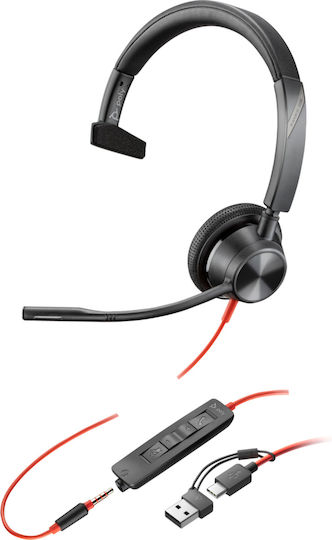 Poly Blackwire 3315 On Ear Multimedia Ακουστικά με μικρόφωνο και σύνδεση 3.5mm Jack / USB-C - Image 2