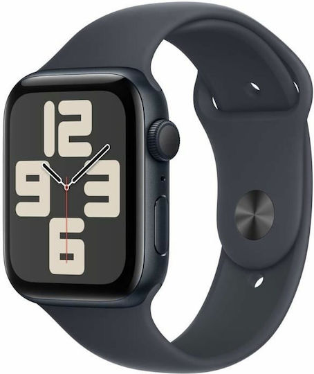 Apple Watch SE 2024 Aluminium 44mm Αδιάβροχο με Παλμογράφο (Midnight με Midnight Sport Band (M/L)) - Image 2