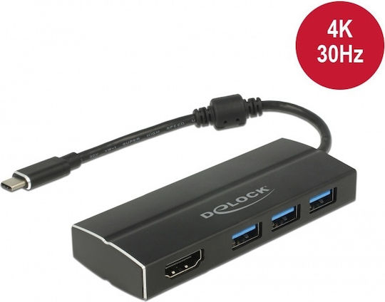 DeLock USB-C Docking Station με HDMI 4K Μαύρο (63931) - Image 5