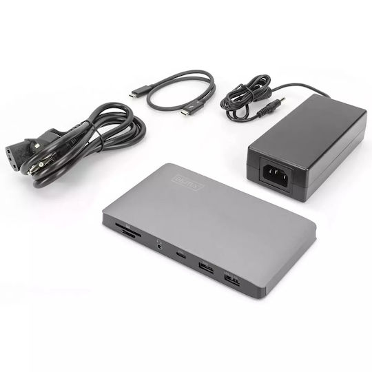 Digitus Thunderbolt 3 Docking Station με DisplayPort 4K PD Ethernet και συνδεση 2 Οθονών Γκρι (DA-70895) - Image 5