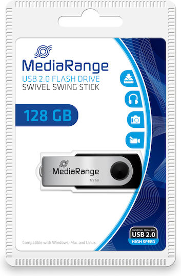MediaRange 128GB USB 2.0 Stick Μαύρο - Image 2