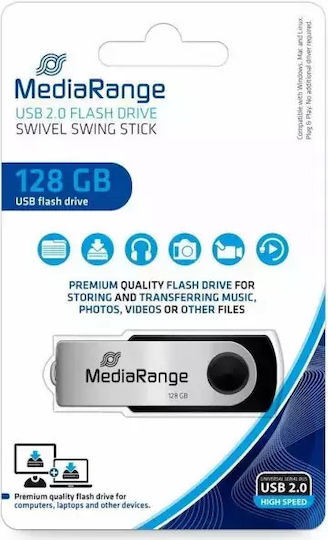 MediaRange 128GB USB 2.0 Stick Μαύρο - Image 7