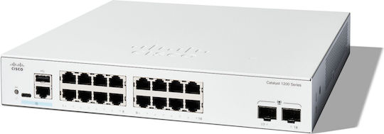 Cisco Catalyst C1200-16T-2G Managed L2 Switch με 16 Θύρες Gigabit (1Gbps) Ethernet και 2 SFP Θύρες