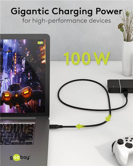 Goobay USB 3.0 Cable USB-C male - USB-C 100W Μαύρο 2m 74193 - Image 6