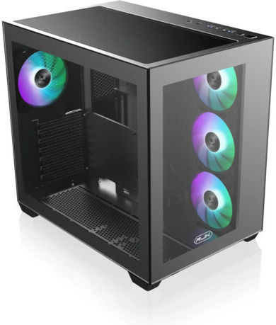 Raijintek Paean C7 TG4 Gaming Midi Tower Κουτί Υπολογιστή με Πλαϊνό Παράθυρο και RGB Φωτισμό Μαύρο - Image 4