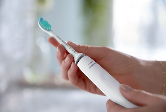 Philips Sonicare 3100 Ηλεκτρική Οδοντόβουρτσα με Χρονομετρητή και Αισθητήρα Πίεσης 2τμχ White Διπλή Συσκευασία - Image 6