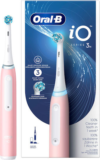 Oral-B iO Series 3 Ηλεκτρική Οδοντόβουρτσα με Αισθητήρα Πίεσης Blush Pink - Image 3