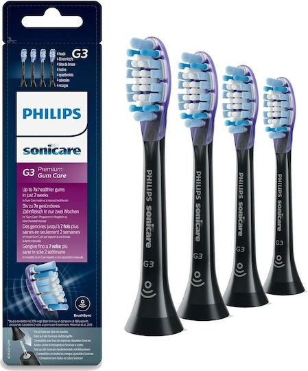 Philips Sonicare G3 Premium Gum Care Ανταλλακτικές Κεφαλές για Ηλεκτρική Οδοντόβουρτσα Standard Black HX9054/33 4τμχ - Image 2