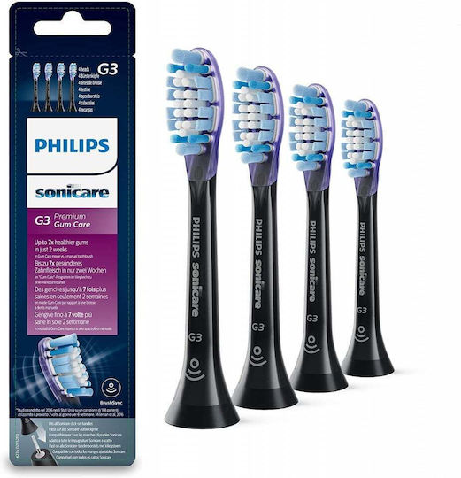 Philips Sonicare G3 Premium Gum Care Ανταλλακτικές Κεφαλές για Ηλεκτρική Οδοντόβουρτσα Standard Black HX9054/33 4τμχ - Image 4