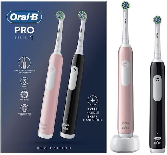 Oral-B Pro 1 Series Ηλεκτρική Οδοντόβουρτσα με Αισθητήρα Πίεσης Μαύρη - Image 2