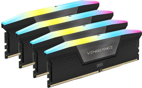 Corsair Vengeance RGB XMP DDR5 128GB RAM με 4x32GB Modules και Ταχύτητα 5600 για Desktop CMH128GX5M4B5600C40