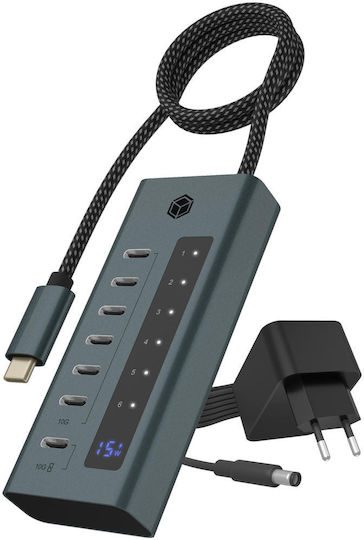 Icy Box USB 3.2 Hub 7 Θυρών με σύνδεση USB-C Μπλε (IB-HUB1457-C31) - Image 4