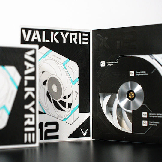 Valkyrie V12F Case Fan 120mm με ARGB Φωτισμό και Σύνδεση 4-Pin PWM Λευκό - Image 4