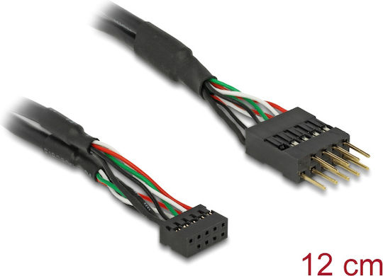 DeLock USB 2.0 pin header female 2.00 mm 10 pin to USB 2.0 pin header male 2.54 mm 10 pin 12 cm 41977 - Image 2
